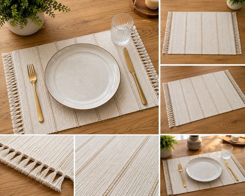 Set cream woven placemats - 4,