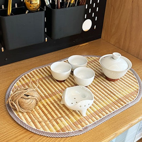 Wood table mats - table, vintage