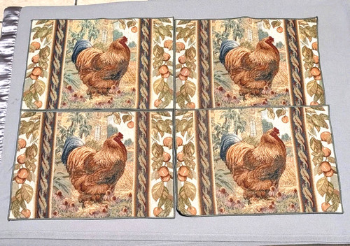 Rooster tapestry placemats - rooster,