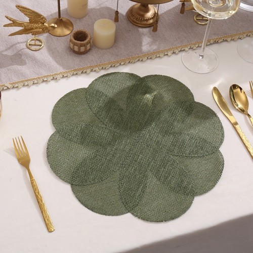 Round paper woven placemats - woven,