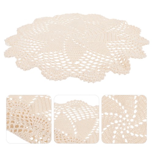 Cotton crochet placemat beige - cotton,