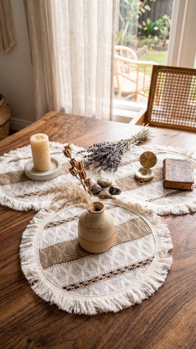 Pcs boho round woven - pcs,