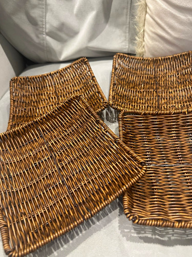 Set brown woven rattan - set, of