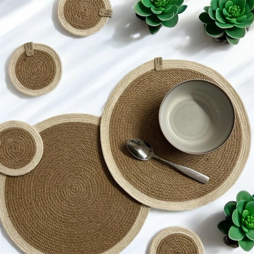 Set natural jute round - 6,