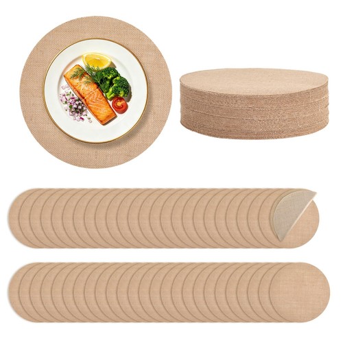 Burlap round placemats - burlap,