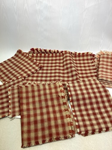 Set homespun red plaid - pc,