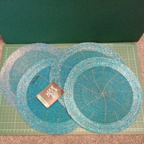 Glass beaded round placemat - glass,