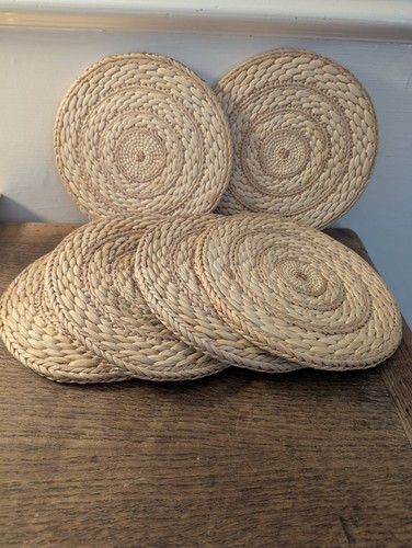 Set round woven - 6, straw
