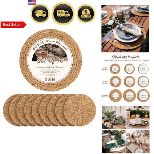 Round woven placemats - 13,