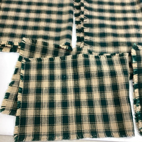 Set homespun green plaid - homespun,