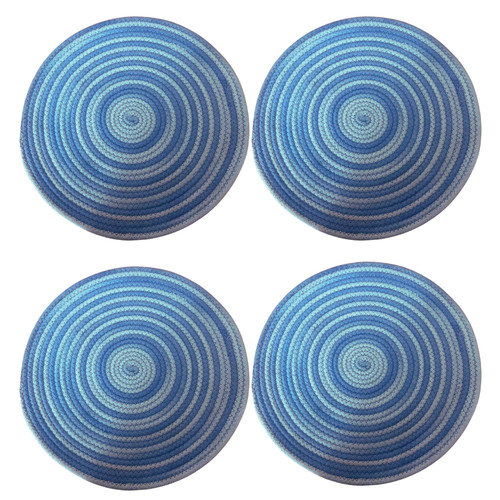 Handmade blue jute 4pc - blue,