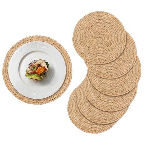 Rustic round placemats set - placemats, of