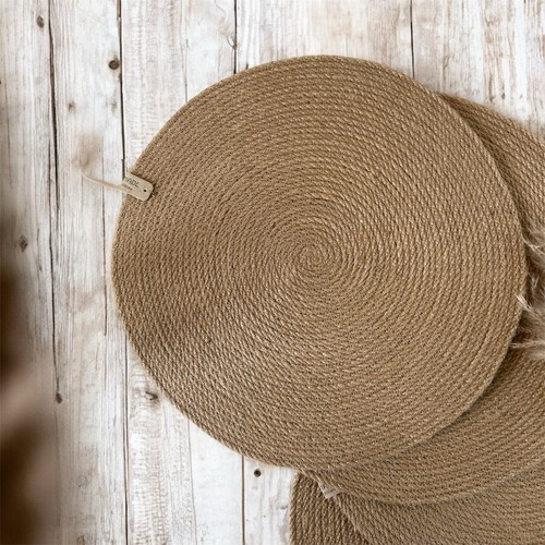 Jute placemats 32cm 2 - jute,