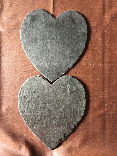 Heart slate placemats - 2x,