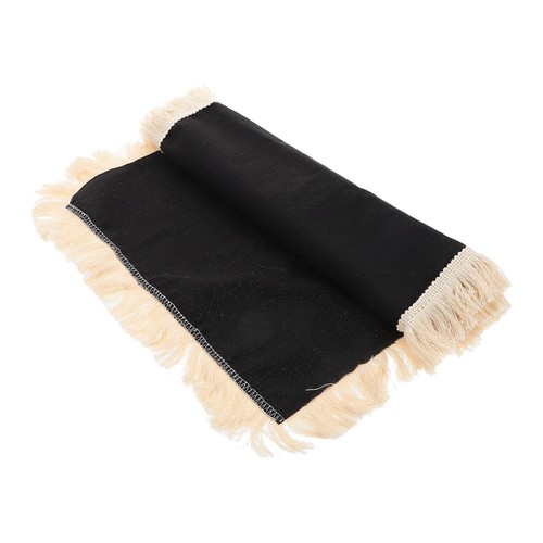 Black cotton linen placemats - black,