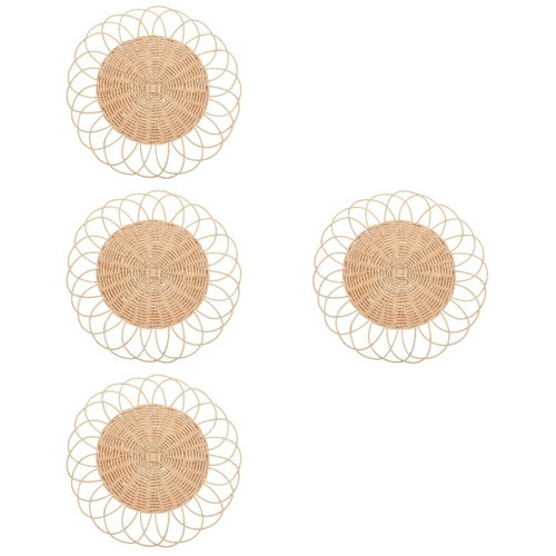 Reusable beige rattan woven - beige,