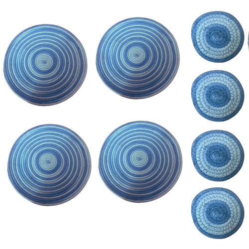 Handmade blue jute - blue, 4pc