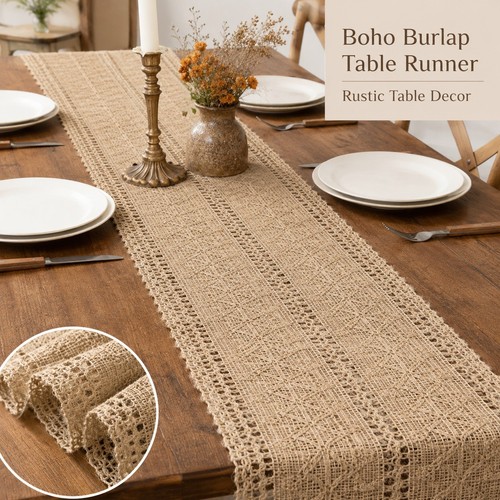 Boho rustic burlap table - rustic,