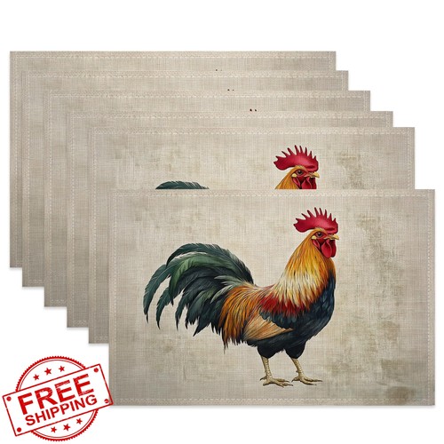 Rooster table placemats set - set, of