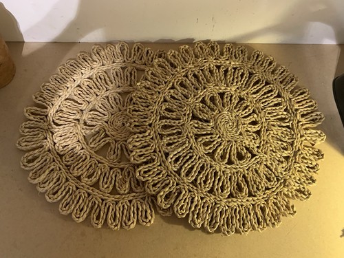 Pair large rustic straw - pair, of