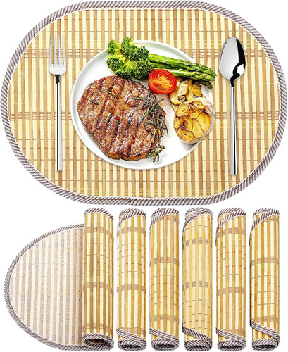 Bamboo placemats set 6 - bamboo,